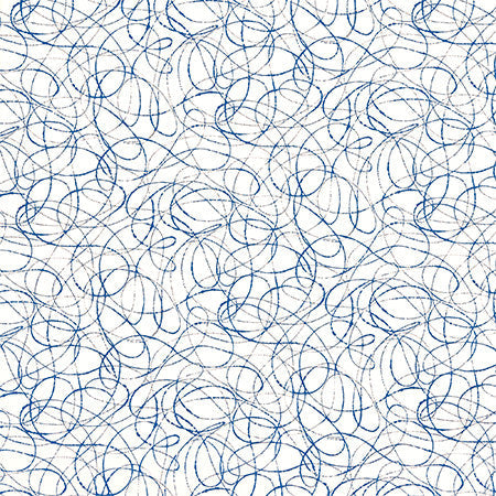 Favorite Color Marine by Carole Designer Fabric Hidden Treasure 100% Cotton Spain 13 1/2" V, 13 1/2" H HD 54" - Swanky Fabrics -