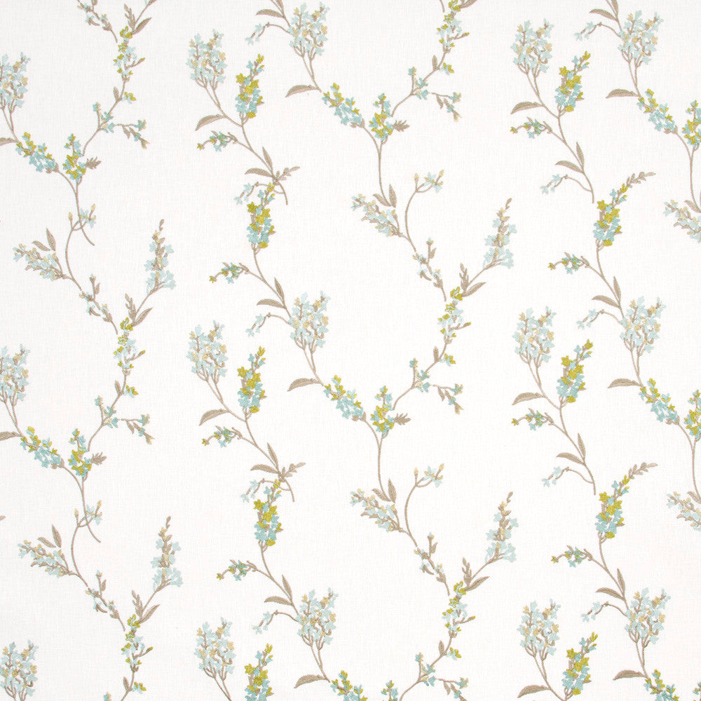 Think Of Me Spring by Carole Fabric Blue Forest 50% Polyester, 50% Cotton India N/A Horizontal: 16375 and Vertical: 15375 5075 - Fabric Carolina -
