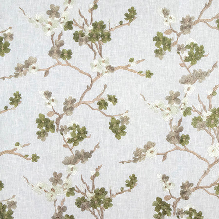 To Be Better Eucalyptus by Carole Designer Fabric Serene Green Base: 73% Polyester, 27% Cotton Embr: 100% Rayon 15,000 Wyzenbeek Double Rubs 18 3/4" V, 13" HD 51" - Swanky Fabrics -