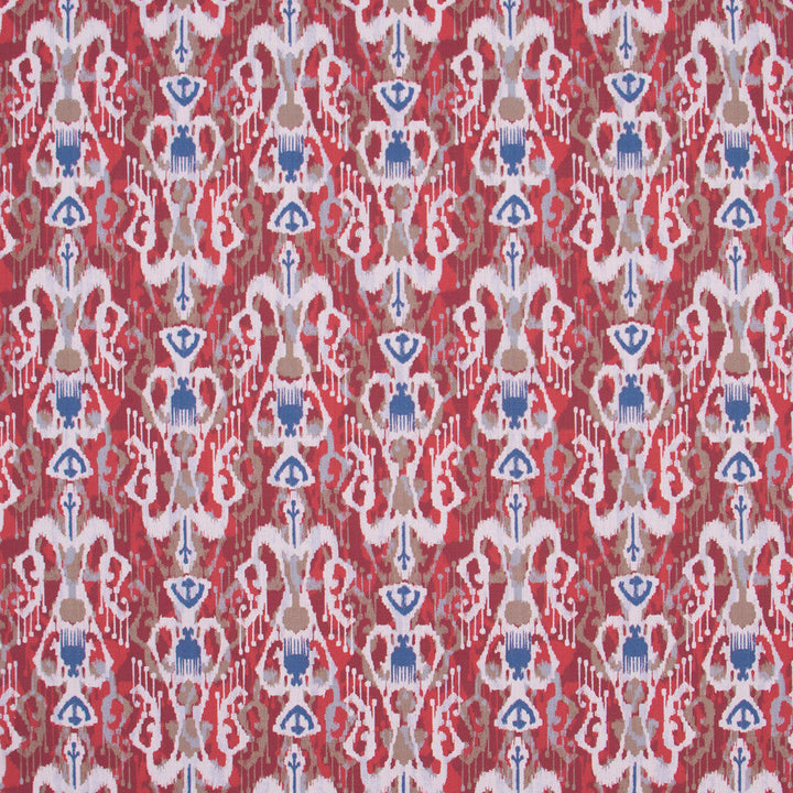Hunts Point Red Cobalt by Carole Designer Fabric Jungle Safari 90% Cotton, 10% Linen Pakistan Passes 15,000 Double Rubs Wyzenbeek Horizontal: 9.75 and Vertical: 10 56 - Swanky Fabrics -