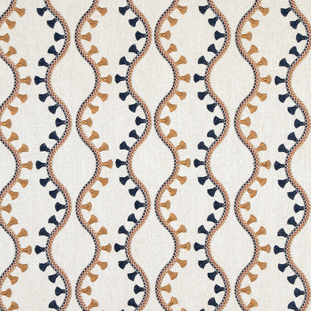 Office Party Copper by Carole Fabric Making Waves 50% Polyester, 40% Cotton, 10% Linen N/A 5 1/2" V, 5 1/2" H 52" - Fabric Carolina -