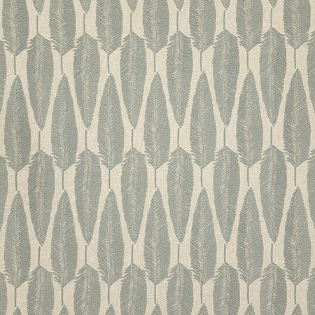 Lucky Feather Mineral by Carole Fabric Dewdrop Base: 70% Polyester, 30% Cotton. Embr: 100% Polyester India 20,000 WYZENBEEK DOUBLE RUBS 9 1/4" V, 3 3/4" H 54"  - Fabric Carolina -