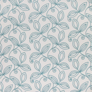 Lovely Leaf Turquoise by Carole Fabric