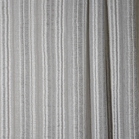 On A Whim Metal by Carole Designer Fabric Sheer Philosophy 100% Polyester Turkey 8 1/2" H 118" - Swanky Fabrics -