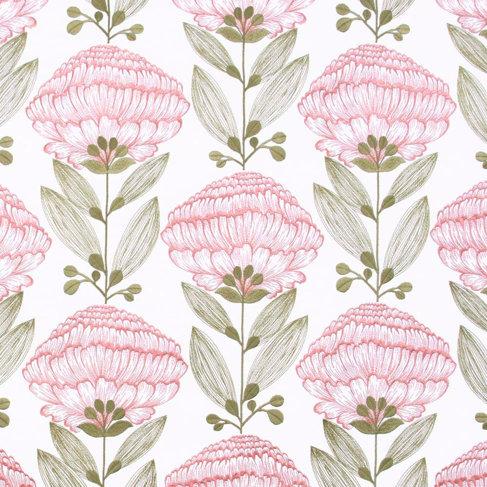 Allium Bloom Ballerina by Carole Fabric Pink Jade 76% Polyester, 24% Cotton India N/A Horizontal: 12.75 and Vertical: 12.75 51 - Fabric Carolina -