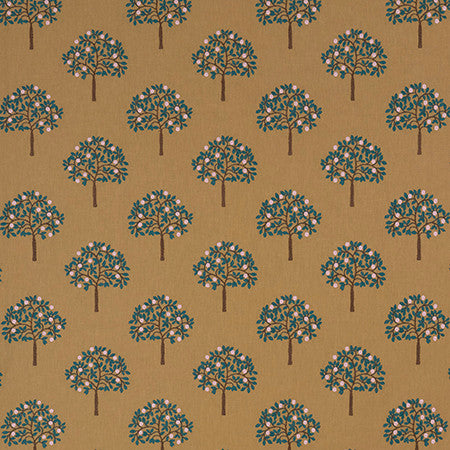 Arbor View Ochre by Carole Fabric English Garden Base: 52% Polyester, 48% Cotton Embr: 100% Polyester 60,000 Wyzenbeek Double Rubs 6 1/4" V, 7 3/4" H 54 1/2*" - Fabric Carolina -