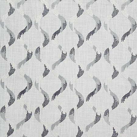 Patched In Lake by Carole Fabric Dewdrop Base: 100% Polyester. Embr: 100% Polyester India 30,000 WYZENBEEK DOUBLE RUBS 9 1/2" V, 5 1/4" H 53"  - Fabric Carolina -