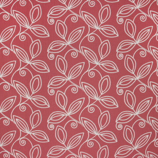 Lovely Leaf Coral by Carole Designer Fabric Summer Garden 100% Polyester India N/A Horizontal: 18" and Vertical: 9 1/2" V 54" - Swanky Fabrics -