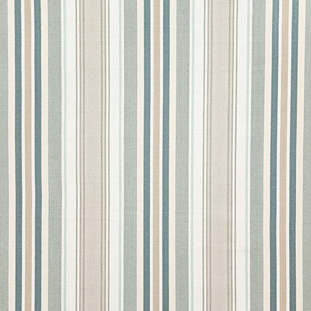 Beachside Stripe Spa by Carole Fabric Dewdrop 100% Cotton India  13 1/2" H 54"  - Fabric Carolina -