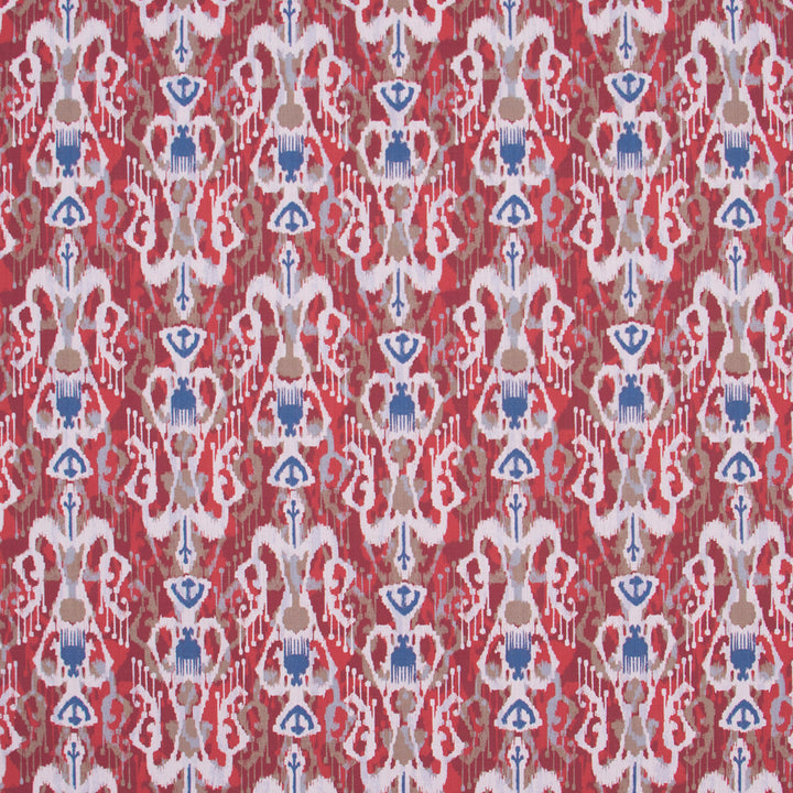 Hunts Point Red Cobalt by Carole Fabric Jungle Safari 90% Cotton, 10% Linen Pakistan Passes 15,000 Double Rubs Wyzenbeek Horizontal: 9.75 and Vertical: 10 56 - Fabric Carolina -