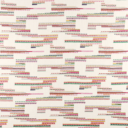 Dominguez Multi by Carole Fabric Well-Traveled 36% Polyester, 26% Cotton, 22% Viscose, 16% Linen China 40,000 Wyzenbeek Double Rubs 13 1/4" V, 11 1/2" H 56"  - Fabric Carolina -