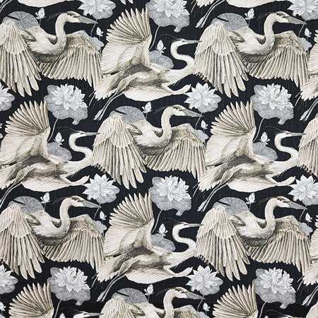 Bird Song Onyx by Carole Designer Fabric First Impressions 54% Cotton, 46% Polyester China 25" V, 14" H HD 56" - Swanky Fabrics -