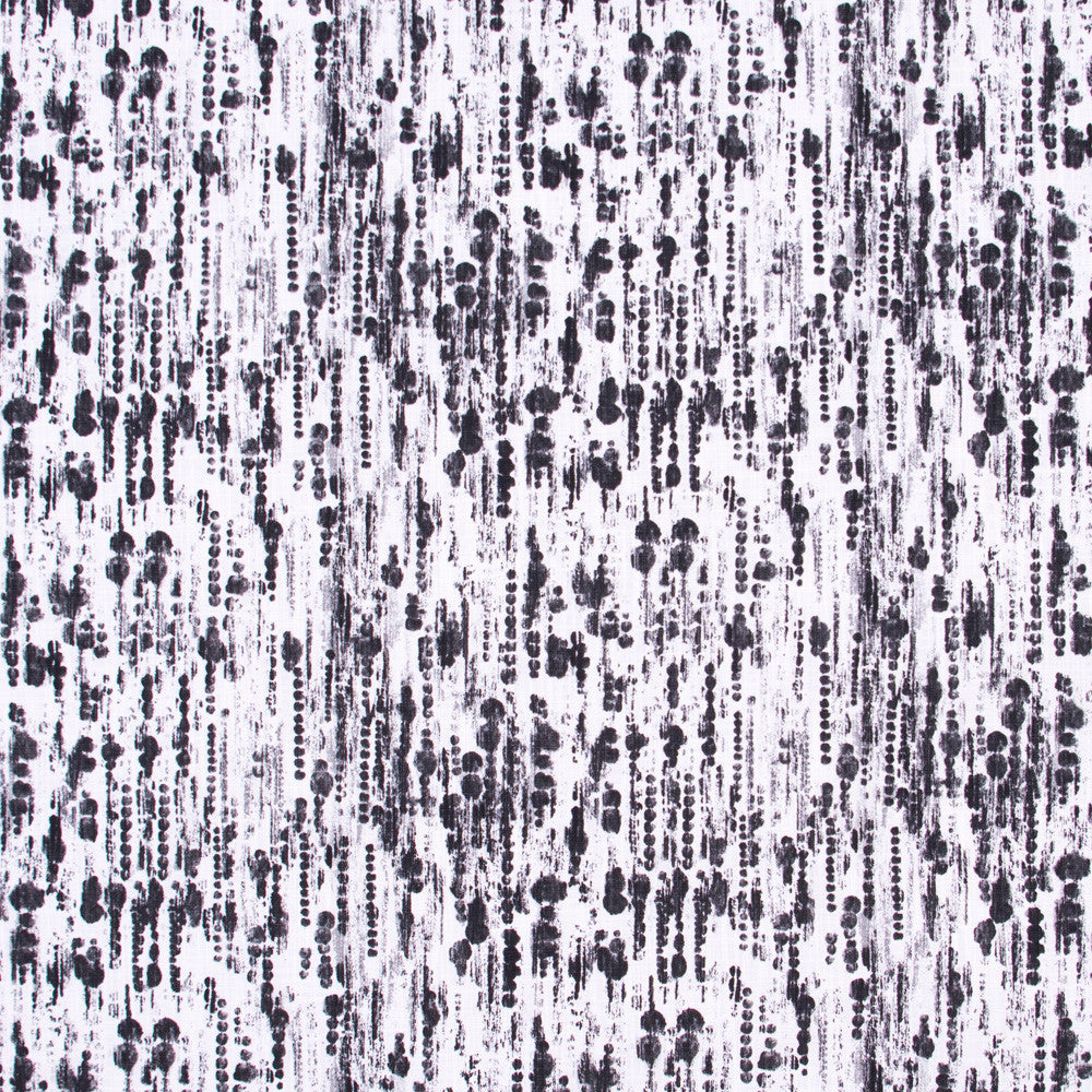 Ink Spots Midnight by Carole Fabric White Smoke 100% Cotton Turkey Passes 27,000 Double Rubs Wyzenbeek Horizontal: 13.5 and Vertical: 12.5 54 - Fabric Carolina -