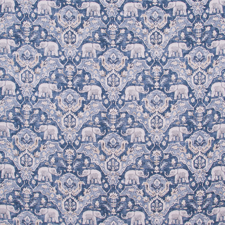 Elephant Parade Blue by Carole Fabric Jungle Safari 55% Linen, 45% Viscose-Soil Release S Korea Passes 27,000 Double Rubs Wyzenbeek Horizontal: 13.5 and Vertical: 13.5 54 - Fabric Carolina -