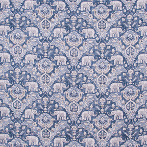 Elephant Parade Blue by Carole Fabric