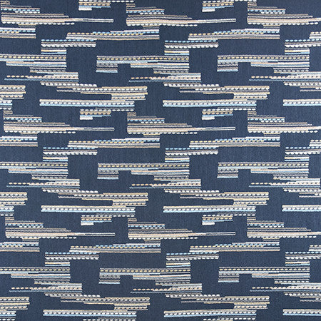 Dominguez Indigo by Carole Fabric Well-Traveled 36% Polyester, 26% Cotton, 22% Viscose, 16% Linen China 40,000 Wyzenbeek Double Rubs </p><p>Repeat: 13 1/4" V, 11 1/2" H 56" - Fabric Carolina -