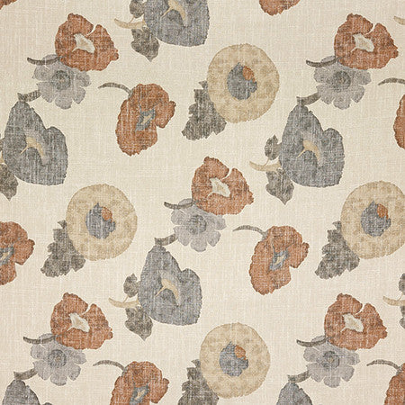 First Inspired Cinnabar by Carole Fabric Hidden Treasure 36% Polyester, 26% Cotton, 22% Viscose, 16% Linen China  27" V, 13 1/2" H HD 55"  - Fabric Carolina -