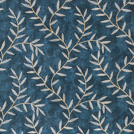 Made To Endure Denim by Carole Designer Fabric Making Waves Base: 100% Polyester Embr: 100% Polyester N/A 15 3/8" V, 17" H 50" - Swanky Fabrics -