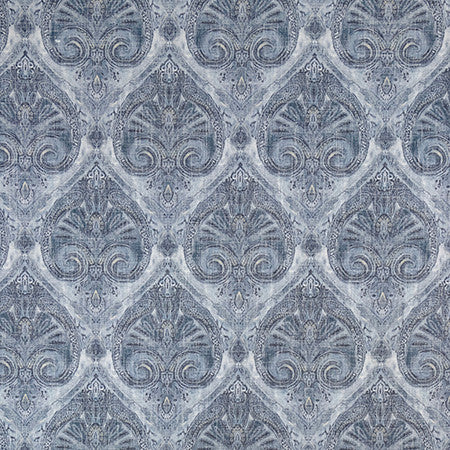 Push The Limit Indigo by Carole Fabric Well Suited 36% Polyester, 26% Cotton, 22% Viscose, 16% Linen 50,000 Wyzenbeek Double Rubs 20" V, 13 1/2" H 53.5" - Fabric Carolina -