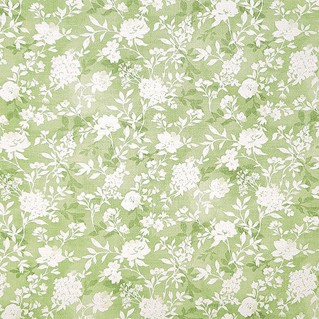 Calming Breath Leaf by Carole Fabric Evergreen 75% Cotton, 25% Linen-Soil Repellent Pakistan  25" V, 13 1/4" H HD 54"  - Fabric Carolina -
