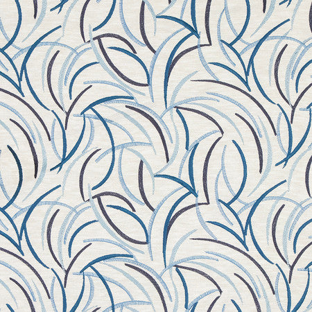 Social Affair Ultramarine by Carole Fabric Making Waves Base: 72% Polyester, 28% Cotton Embr: 100% Viscose N/A 9 1/2" V, 13 3/8" H 52" - Fabric Carolina -