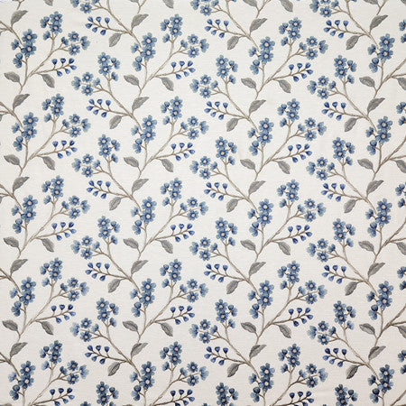 Flowering Trees Nautic by Carole Designer Fabric Blue Crush Base: 71% Polyester, 29% Cotton Embr: 100% Polyester India 9 1/4" V, 12 3/4" H 52 1/2"" - Swanky Fabrics -