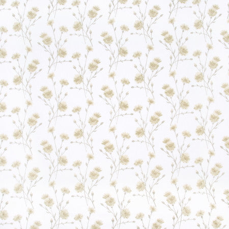 Place To Rest Chamomile by Carole Fabric COCONUT CREAM 52% Cotton, 48% Polyester India Passes 30,000 Double Rubs Wyzenbeek Horizontal: 10 3/8" and Vertical: 9 1/4" V 52" - Fabric Carolina -