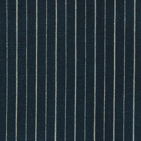 Line Buddy Indigo by Carole Fabric Making Waves 72% Cotton, 10% Linen, 10% Viscose, 8% Polyester N/A 1" H 54" - Fabric Carolina -