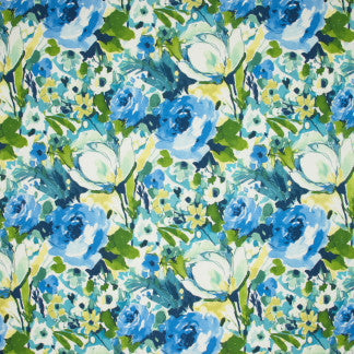 Display Case Cerulean by Carole Fabric Emerald Ocean 100% Cotton-SSR Turkmenistan N/A </p><p>Repeat: 27" V, 13 1/2" H 54" - Fabric Carolina -