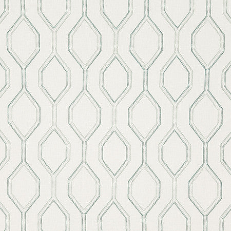 Going My Way Mint by Carole Fabric Dewdrop Base: 70% Cotton, 25% Polyester, 5% Linen, Embr: 61% Cotton, 22% Polyester, 13% Rayon, 4% Linen India  7 3/4" V, 6 1/2" H 52"  - Fabric Carolina -