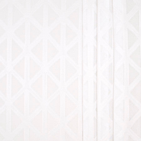 Crossover Snow by Carole Designer Fabric Sheer Marvel 100% Polyester TURKEY N/A Horizontal: 7 5/8" and Vertical: 7 1/2" V 126" - Swanky Fabrics -