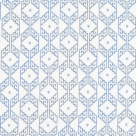 Our Corner Ocean by Carole Fabric Bluebell 75% Cotton, 25% Spun Polyester India N/A 5" V, 5 3/4" H 52"  - Fabric Carolina -