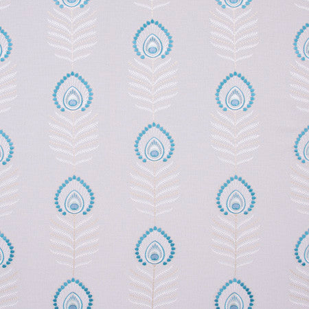 Peacock Feather Teal by Carole Fabric Spearmint 60% Polyester, 30% Viscose, 10% Cotton China N/A </p><p>Repeat: 11 3/4" V, 10 1/2" H 52" - Fabric Carolina -