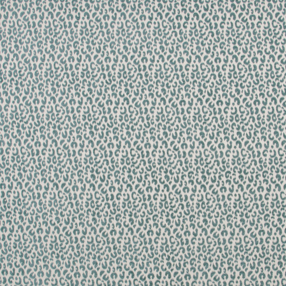 Snow Leopard Teal by Carole Fabric Jungle Safari 68% Rayon, 32% Polyester- Latex Backing China Passes 15,000 Double Rubs Wyzenbeek Horizontal: 3.5 and Vertical: 4.25 56 - Fabric Carolina -