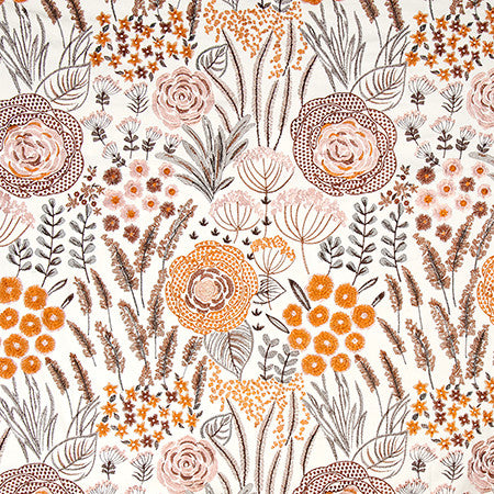 New Chapter Autumn by Carole Fabric English Garden Base: 100% Cotton Embr: 100% Viscose N/A 30" V, 26" H 51*" - Fabric Carolina -