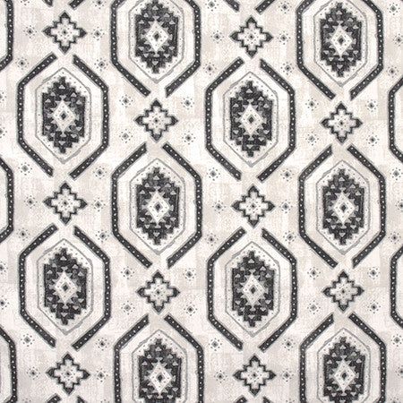 Stronghold Ebony by Carole Fabric Artisan 100% Cotton PAKISTAN  12 1/2" V, 13 1/2" H HD 56.5"  - Fabric Carolina -