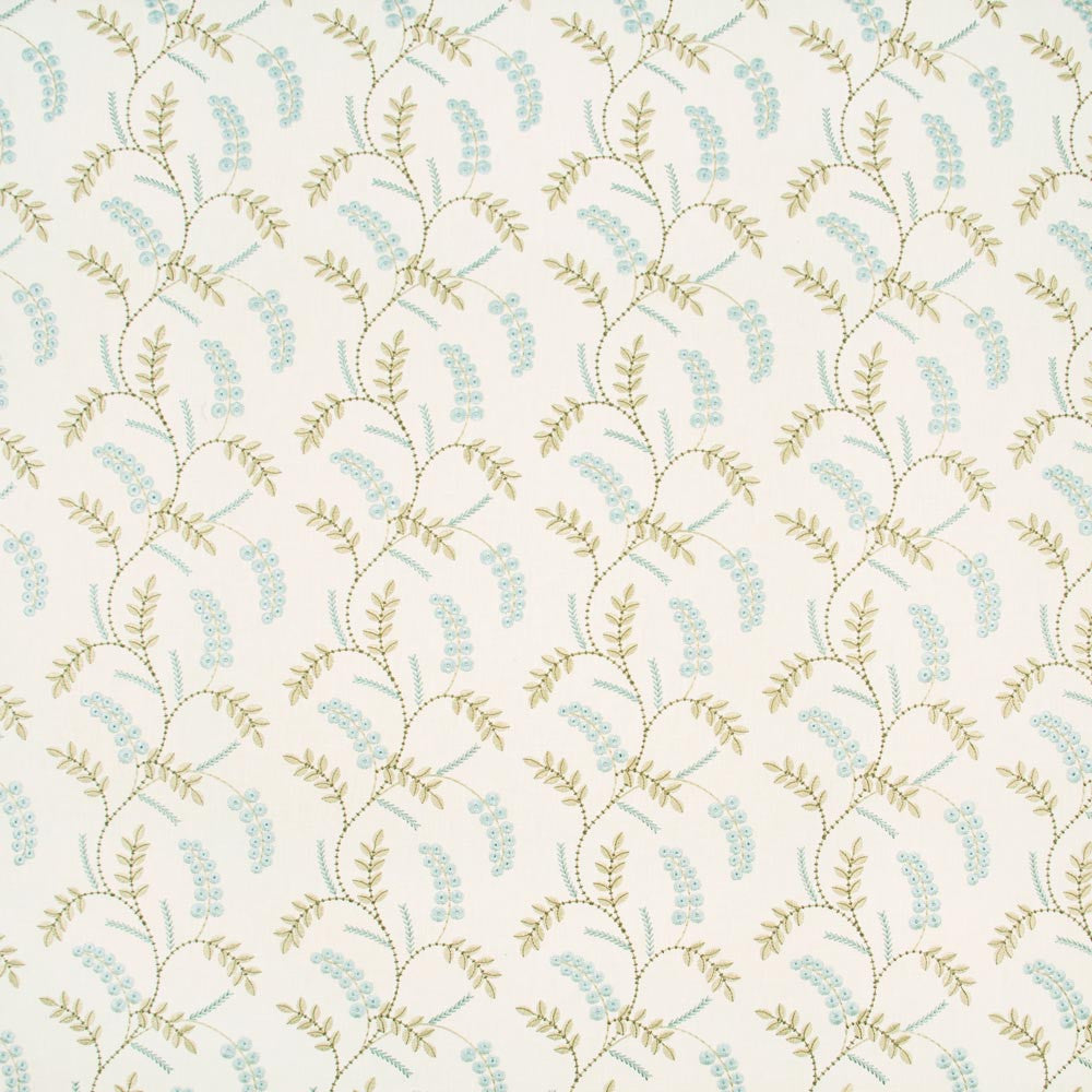 Promises Promises Porcelain by Carole Designer Fabric Mountain Sky 52% Cotton, 48% Polyester India Passes 30,000 Double Rubs Wyzenbeek Horizontal: 8625 and Vertical: 9125 52 - Swanky Fabrics -