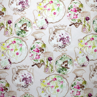 Lucky Stroke Porcelain by Carole Designer Fabric Imperial Garden 100% Polyester-Latex Backing China Passes 40,000 Double Rubs Wyzenbeek </p><p>Repeat: 27" V, 27" H 56" - Swanky Fabrics -