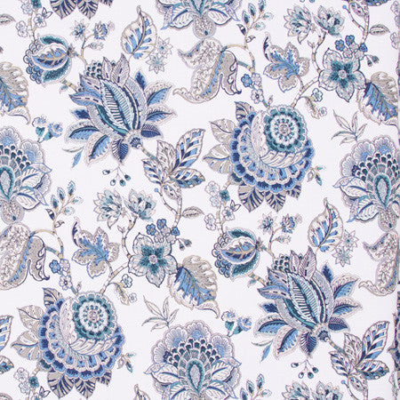 Any Tradition Marine by Carole Fabric Bluebird 100% Cotton Spain Passes 30,000 Double Rubs Wyzenbeek Horizontal: 27" and Vertical: 27" V 54" - Fabric Carolina -