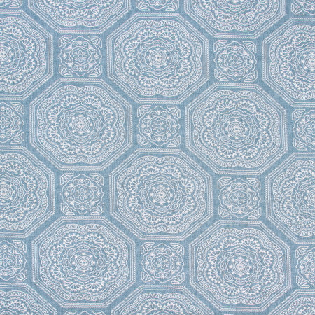 Lasting Friendship Sky by Carole Designer Fabric DESERT WANDERER 50% Polyester, 50% Cotton India 15 1/2" V, 17 1/8" H 52" - Swanky Fabrics -