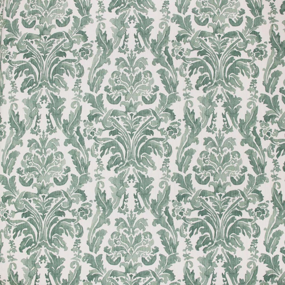 Heir Apparent Eucalyptus by Carole Fabric Seamist 85% Cotton, 15% Linen Printed In USA Passes 24,000 Double Rubs Wyzenbeek Horizontal: 135 and Vertical: 2525 54 - Fabric Carolina -
