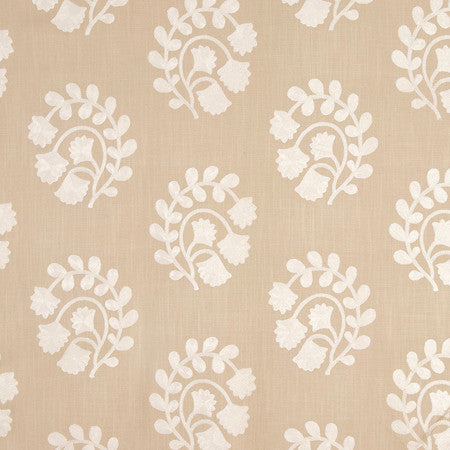 Giant Leap Sand by Carole Fabric Earthbound Base: 50% Cotton, 35% Viscose, 15% Linen Embr: 50% Cotton, 50% Viscose N/A 9 1/2" V, 13 1/2" H 53" - Fabric Carolina -