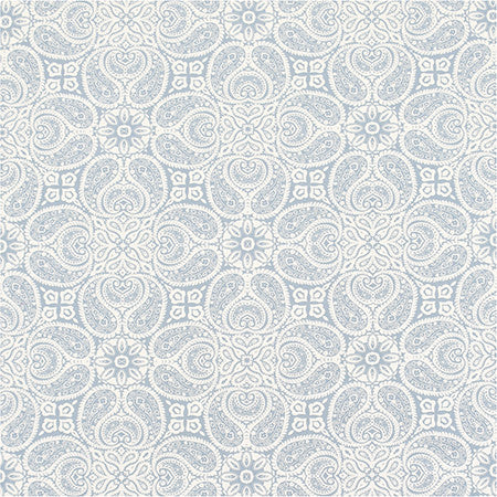 Paisley Connections Sail by Carole Fabric Bluebell 100% Cotton-Soil Repellent Pakistan 50,000 Wyzenbeek Double Rubs 12 1/2" V, 13 1/2" H HD 56.5"  - Fabric Carolina -