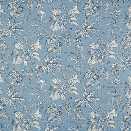 Our Song Skyblue by Carole Designer Fabric Blue Crush 100% Cotton-Soil Repellent Pakistan 25 1/4" V, 13 1/2" H HD 55"" - Swanky Fabrics -
