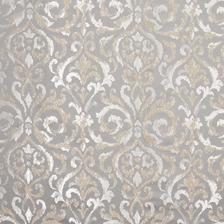 Kindness Within Pewter by Carole Fabric Wellington 100% Polyester CHINA 40,000 Wyzenbeek Double Rubs 13 1/4" V, 14 1/2" H 55"  - Fabric Carolina -
