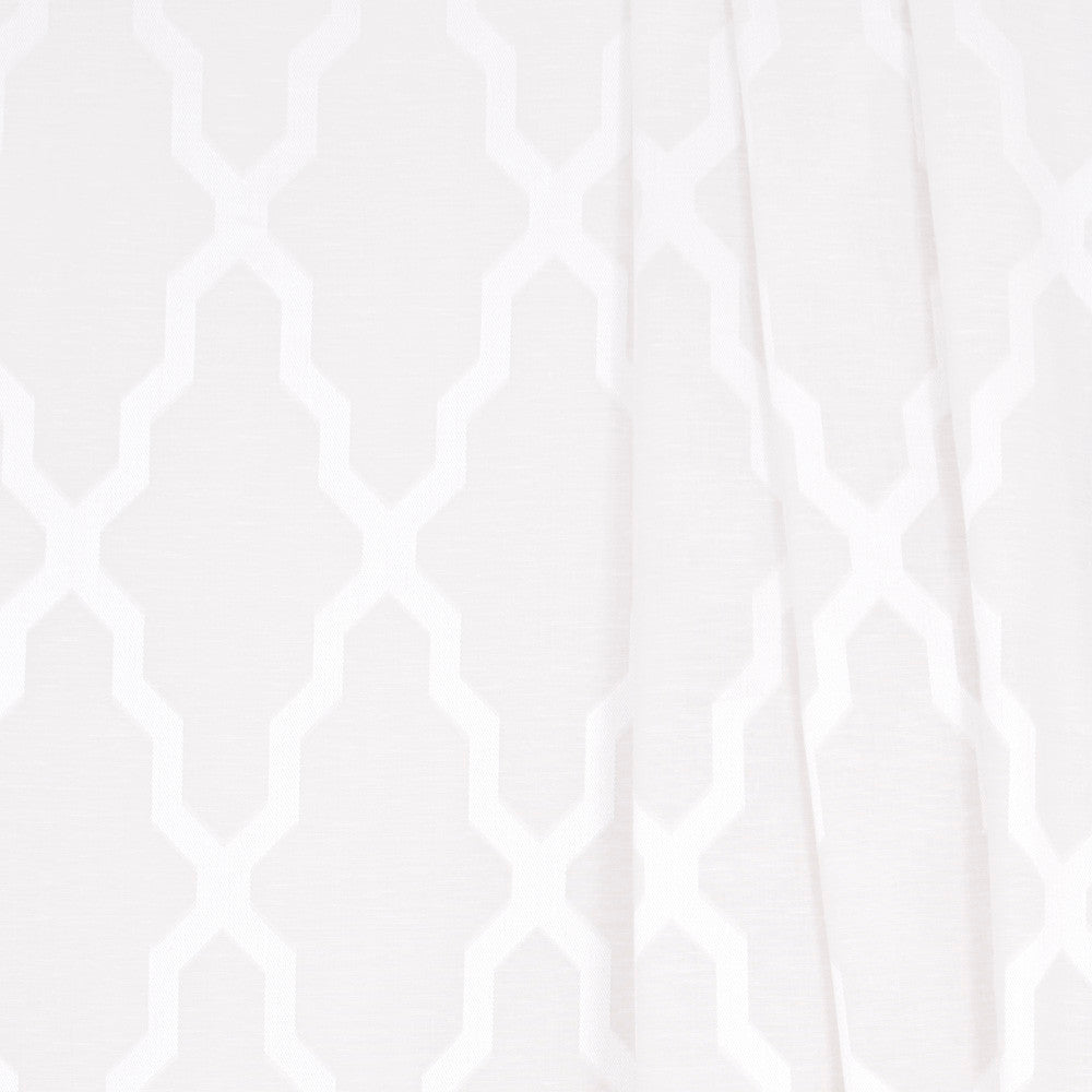 In The Path White by Carole Designer Fabric Sheer Marvel 90% Polyester, 10% Linen CHINA N/A Horizontal: 145 and Vertical: 75 118 - Swanky Fabrics -