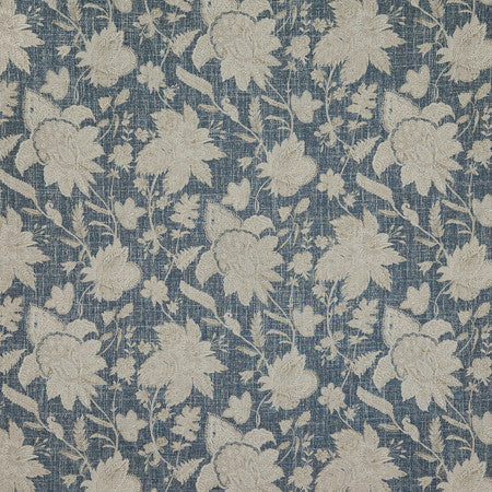 She Explores Indigo by Carole Fabric Oasis 36% Polyester, 26% Cotton, 22% Viscose, 16% Linen China  16" V, 13 1/2" HD 55"  - Fabric Carolina -
