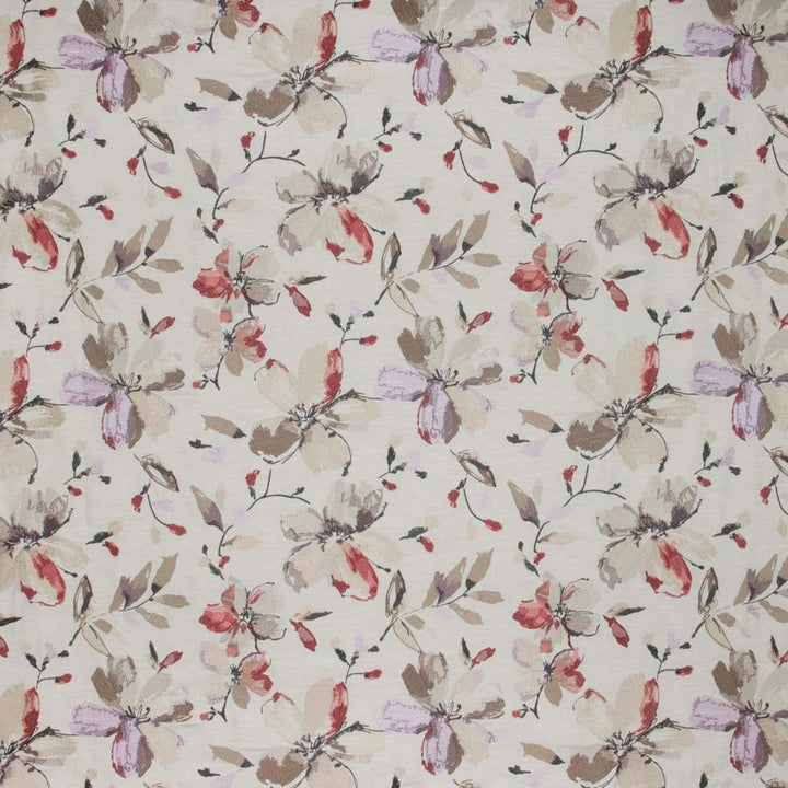 Ideal Scenery Hibiscus by Carole Designer Fabric Mulberry Sangria 73% Polyester, 27% Cotton India N/A Horizontal: 17 and Vertical: 18875 51 - Swanky Fabrics -
