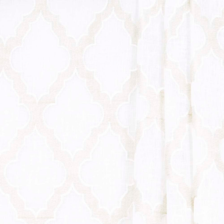 Entire Story Cream by Carole Designer Fabric Sheer Intrigue 100% Polyester India N/A Horizontal: 6 and Vertical: 9.5 51 - Swanky Fabrics -