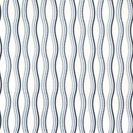 Cross The Line Atlantic by Carole Fabric Blue Crush Base: 72% Polyester, 28% Cotton Embr: 100% Viscose India  9 1/2" V, 4 3/4" H 52""  - Fabric Carolina -